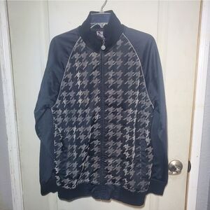 Anchor blue men' houndstooth jacket M. approximate flat measurements in photos.
